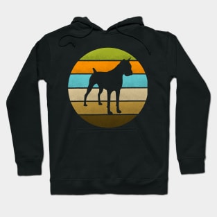 Boxer Dog Retro Vintage 70S Silhouette Hoodie